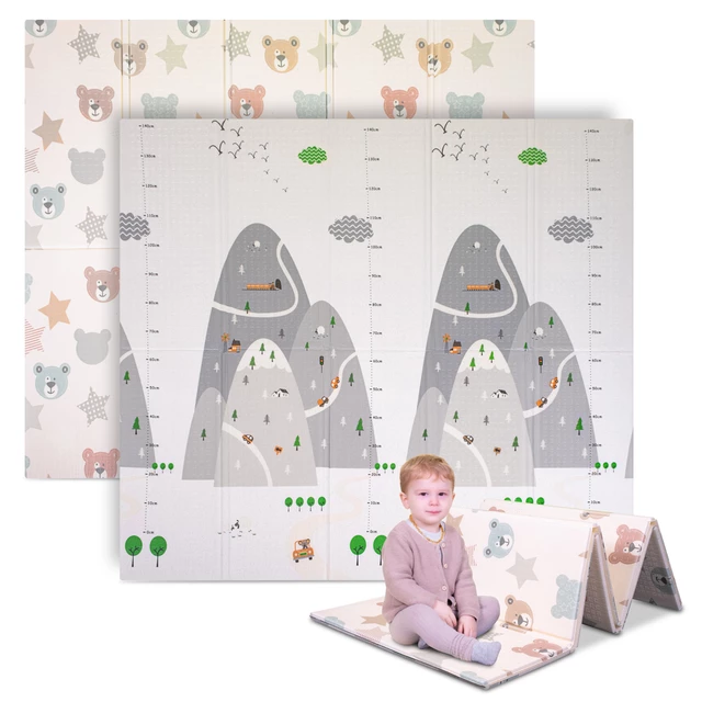 Összecsukható baba matrac inSPORTline Michlino 180x200x1,2 cm - Aranyos mackók - Aranyos mackók