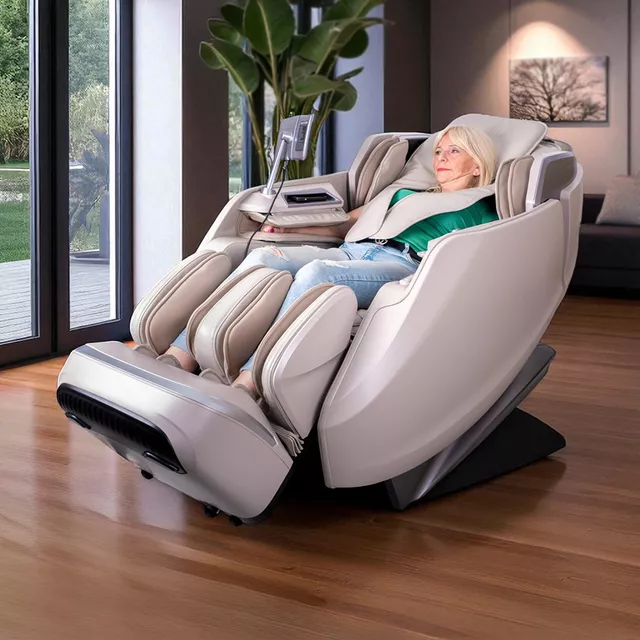 Masszázsfotel inSPORTline Balsadena, LCD vezérlőkijelző, beépített hangszórók,  LED-világítás, 20 előre beállított program, műbőr - kávé