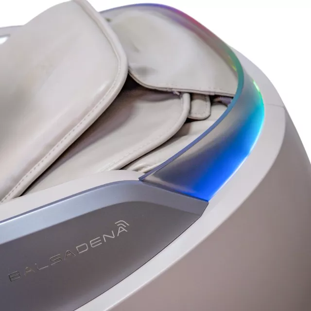 Masszázsfotel inSPORTline Balsadena, LCD vezérlőkijelző, beépített hangszórók,  LED-világítás, 20 előre beállított program, műbőr - kávé