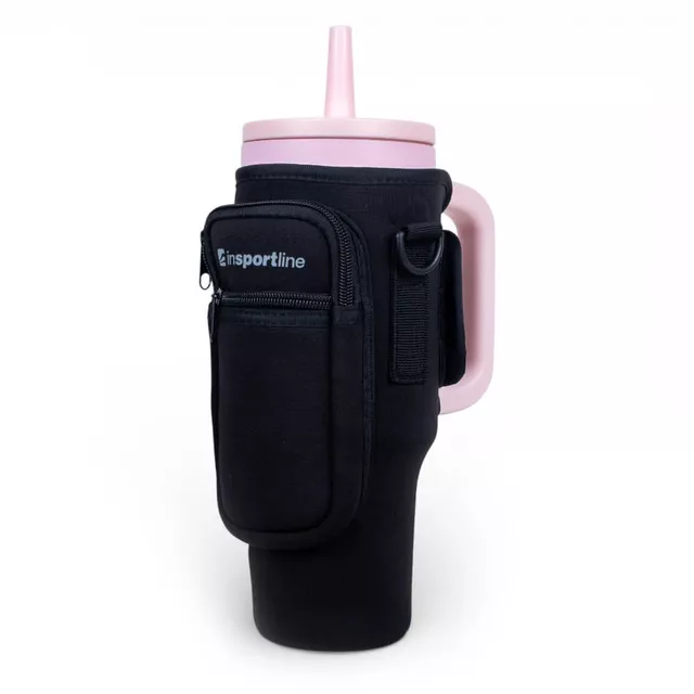 Hordozható táska 1200 ml-es termosz bögréhez, vállpánt, védi a termoszt a karcolásoktól, dupla cipzáras zseb - rózsaszín