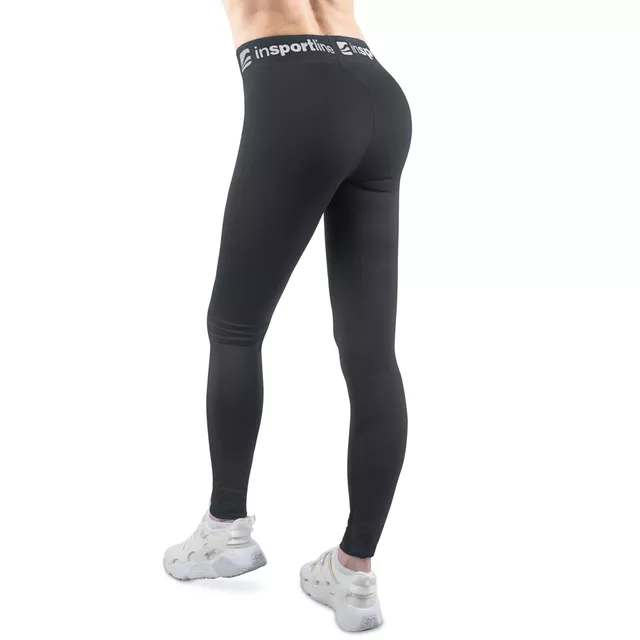 Női leggings inSPORTline Xelvia, széles elasztikus derékrész, alkalmazkodó sztreccs anyag, gyorsan száradó anyag, hatékony izzadságelvezetés - fekete