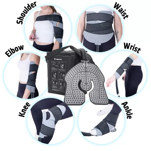 Hűtőkészülék hideg borogatással inSPORTline Coldero, foganytú, vízálló kivitel, vízálló cipzár, 3 intenzitási (áramlási) szint, távirányító