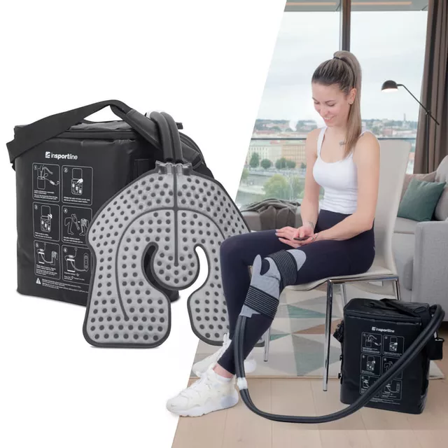 Hűtőkészülék hideg borogatással inSPORTline Coldero, foganytú, vízálló kivitel, vízálló cipzár, 3 intenzitási (áramlási) szint, távirányító