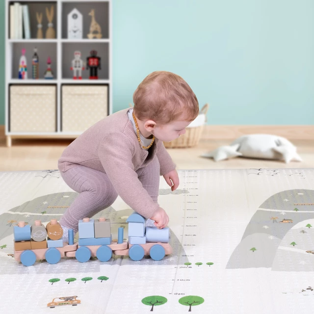 Összehajtható gyerek szőnyeg inSPORTline Michlino 180x160x1,2 cm - Aranyos mackók