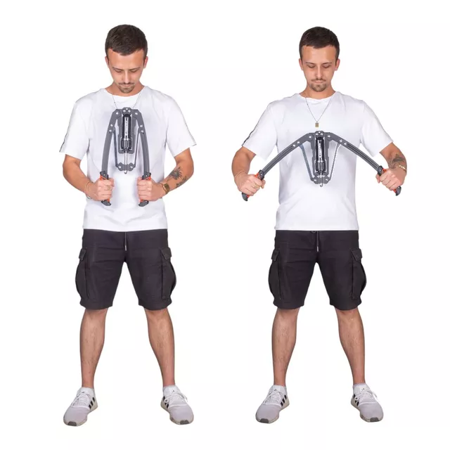 Karerősítő inSPORTline Vancer, kompakt méret, univerzális használat, kétrétegű szénacél cső, biztonságos súlyzós edzés, csúszásmentes fogantyú