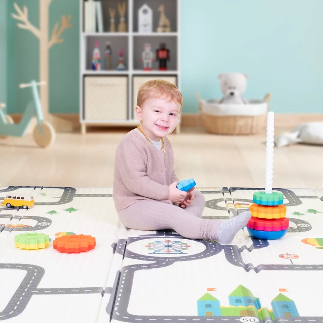 Összehajtható gyerek szőnyeg inSPORTline Michlino 180x160x1,2 cm - Aranyos mackók