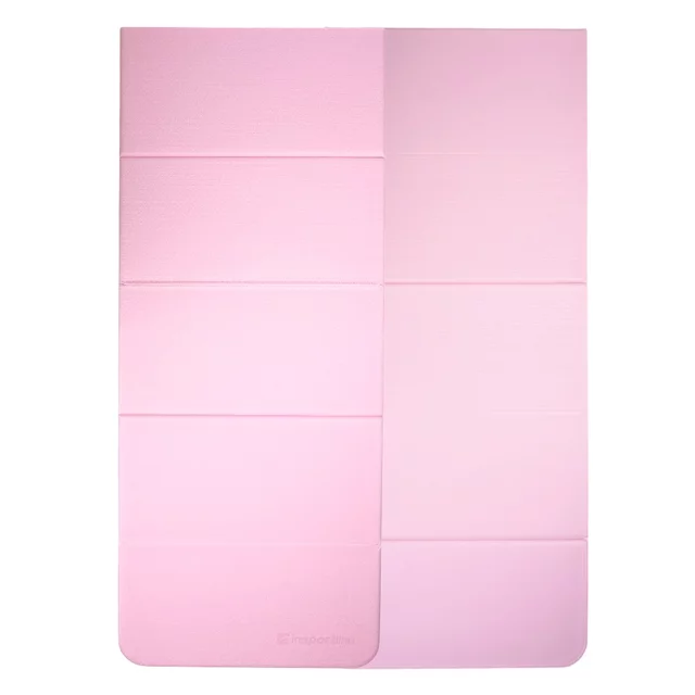 Összecsukható edzőszőnyeg inSPORTline Lantemi 145x61x1 cm, hordozóheveder, puha anyag, könnyű karbantartás, izzadság- és vízálló, csúszásgátló felület - világoskék