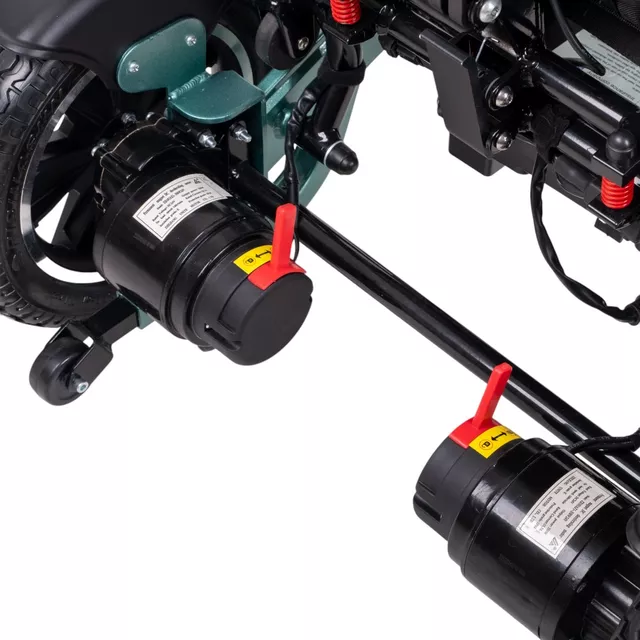 Elektromos kerekesszék dönthető háttámlával inSPORTline Hawkie Evo Plus II 700W, kartámasz, lábtartó, 6 km/h, extra hátsó kerekek