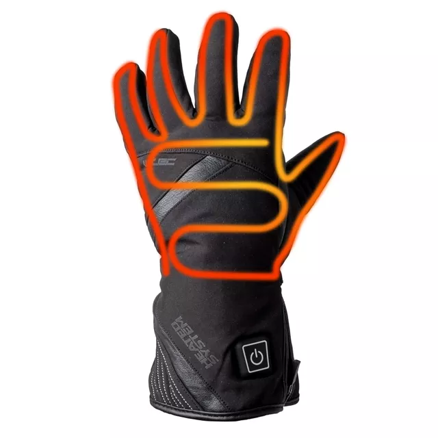 Fűthető motoros és síkesztyű W-TEC HEATnoir - fekete