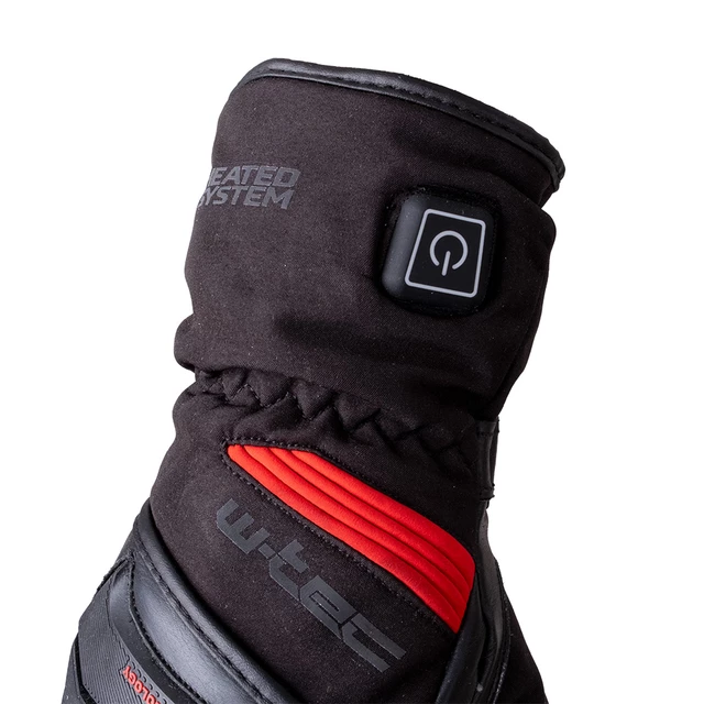 Fűthető motoros és síkesztyű W-TEC HEATamo - fekete-piros