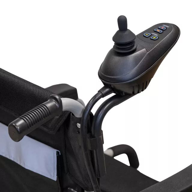 Joystick tartó inSPORTline kerekesszékhez, könnyen felszerelhető bilincsekkel, hátulról történő könnyű kezelés