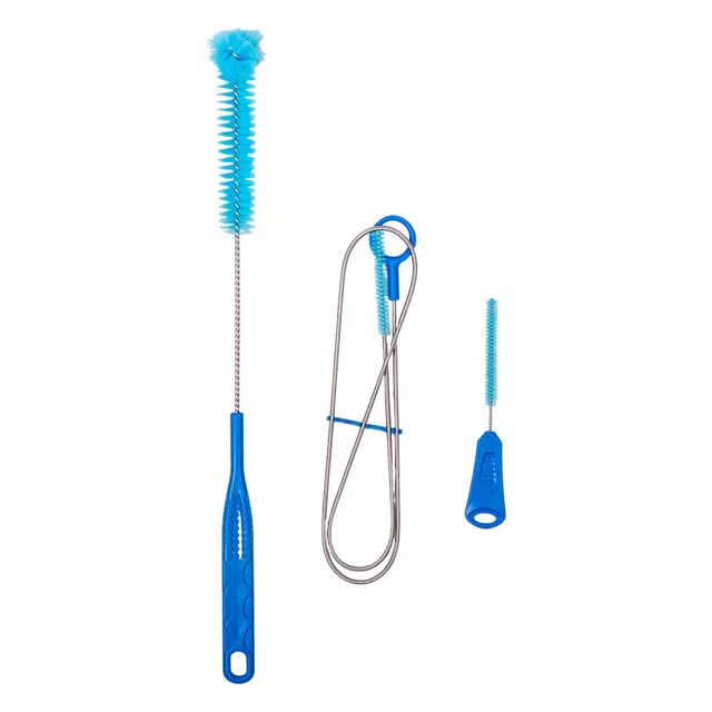 Tisztítókészlet hidratáló tasakhoz inSPORTline, kefe a víztartályhoz, kefe a szájrészhez, kefe a cső belsejéhez, akasztó