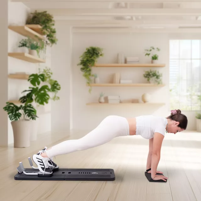 Pilates reformer inSPORTline Trancer Basic, csúszásmentes, összecsukható kialakítás, kivehető kijelző, állvány telefon számára