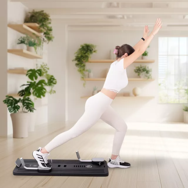 Pilates reformer inSPORTline Trancer Basic, csúszásmentes, összecsukható kialakítás, kivehető kijelző, állvány telefon számára