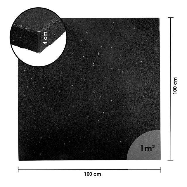 Súlyzós alátét inSPORTline Proteko Plus Dot 100x100x4 cm, védi a padlót a károsodástól, rendkívül tartós, csúszásmentes felület, tompítja a rezgést