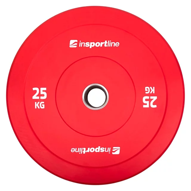 2x5 darabos gumikorong szett inSPORTline Bumper Plate Go 2x 5-25 kg 50 mm, otthoni és edzőtermi használatra, kiváló kivitelezés, kopásálló kialakítás
