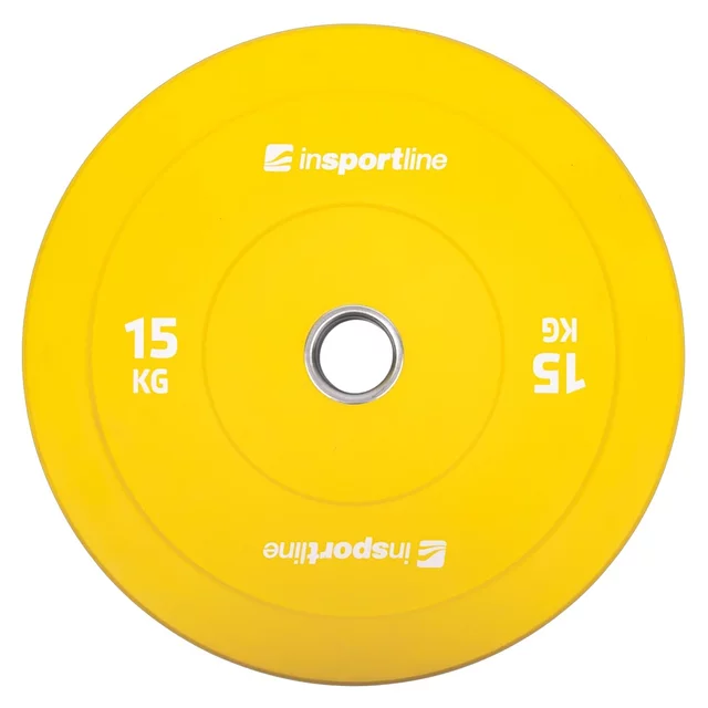 2x5 darabos gumikorong szett inSPORTline Bumper Plate Go 2x 5-25 kg 50 mm, otthoni és edzőtermi használatra, kiváló kivitelezés, kopásálló kialakítás