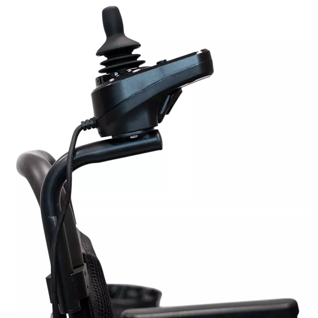 Joystick tartó inSPORTline kerekesszékhez, könnyen felszerelhető bilincsekkel, hátulról történő könnyű kezelés