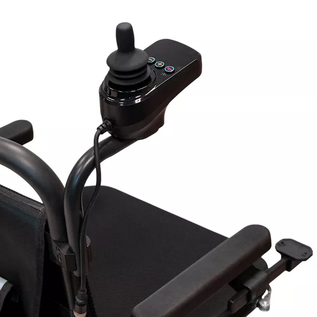 Joystick tartó inSPORTline kerekesszékhez, könnyen felszerelhető bilincsekkel, hátulról történő könnyű kezelés