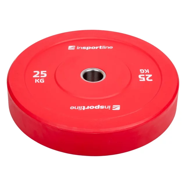 2x5 darabos gumikorong szett inSPORTline Bumper Plate Go 2x 5-25 kg 50 mm, otthoni és edzőtermi használatra, kiváló kivitelezés, kopásálló kialakítás