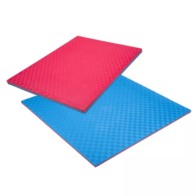 Puzzle tatami szőnyeg inSPORTline Sazegul 100x100x2 cm - kávéhab-fekete, 5 csíkos minta