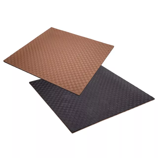 Puzzle tatami szőnyeg inSPORTline Sazegul 100x100x2 cm - kávéhab-fekete, 5 csíkos minta