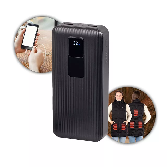 Powerbank inSPORTline PowerTwenty 20000 mAh, 2x USB A, 1x USB C, LED kijelző,  410 g, gyorstöltés