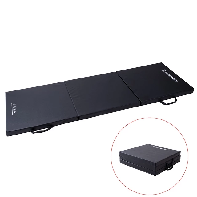 Összehajtható gimnasztikai szőnyeg inSPORTline Trifold 195x90x5 cm - barna - fekete