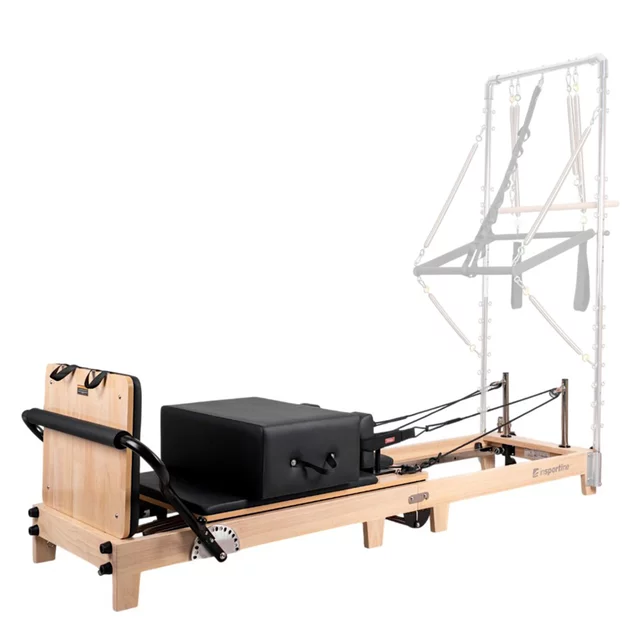 Pilates reformer inSPORTline Driftaler, összecsukható szerkezet biztonsági retesszel, tölgyfából készült váz, speciális pilates-doboz
