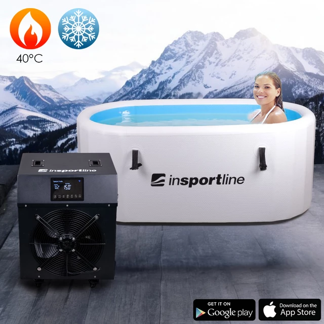 Kültéri fürdőkád inSPORTline Laaches 160x85x65 cm hőszabályozó rendszerrel