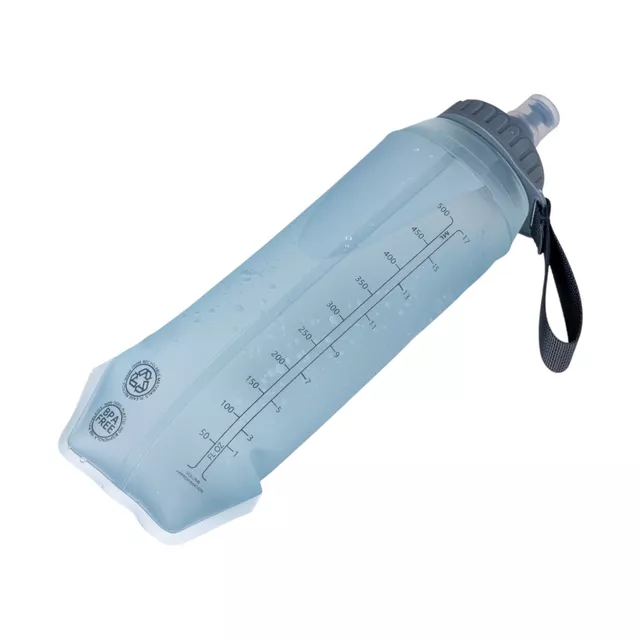 Összecsukható palack inSPORTline Hydroswift 500, szivárgásmentes kupak, BPA-mentes, tartós és könnyű anyag, könnyen tisztítható