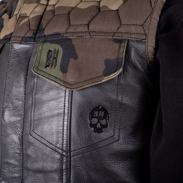 Motoros mellény W-TEC Black Heart Regimento rugalmas anyag, tartós bőr, belső bélés