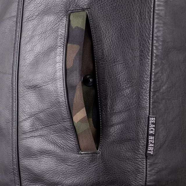 Motoros mellény W-TEC Black Heart Regimento rugalmas anyag, tartós bőr, belső bélés