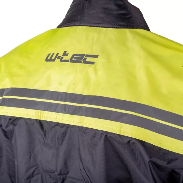 Motoros esőkabát  W-TEC Igava, laza illeszkedés, YKK cipzárak, tépőzárral állítható, Visionight fényvisszaverő elemek, légáteresztő hálós bélés - fekete-fluo zöld
