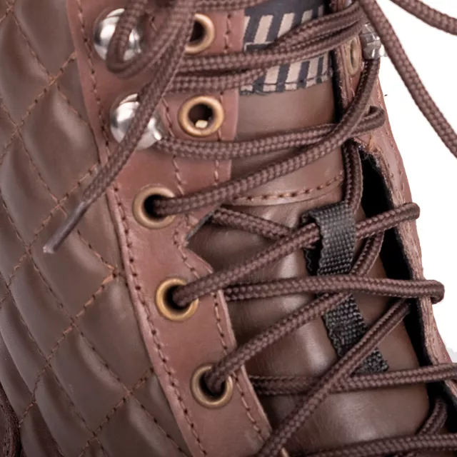 Női motoros csizma W-TEC Leocia Brown sarok- és orrvédelem, csúszásgátló talp, fűzős rögzítés - barna