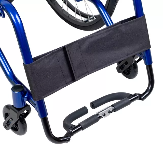 Mechanikus összecsukható sport kerekesszék inSPORTline Brenstark Lightweight, könnyű kezelhetőség és kiváló manőverezhetőség, tépőzáras párnázás