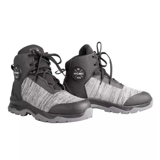 Motoros csizma W-TEC Garavit kétkomponensű talp, hálós bélés, puha futófelület - fekete - fekete