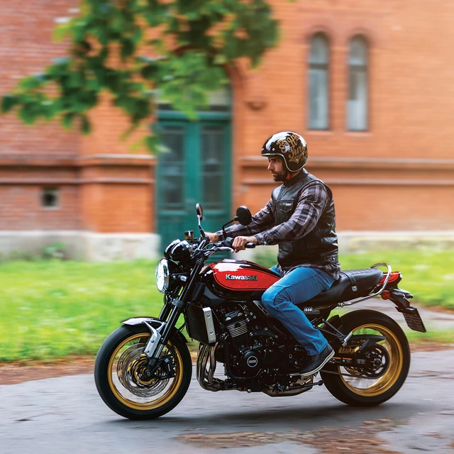 Bőr motoros mellény W-TEC Delasola - fekete