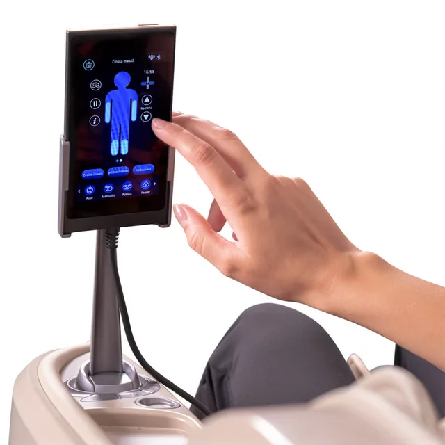 4D masszázsfotel inSPORTline Salvenza, Zero Gravity funkció, Zero Space funkció, LCD kijelző, Bluetooth-hangszórók, 34 masszázs-légpárna - fekete