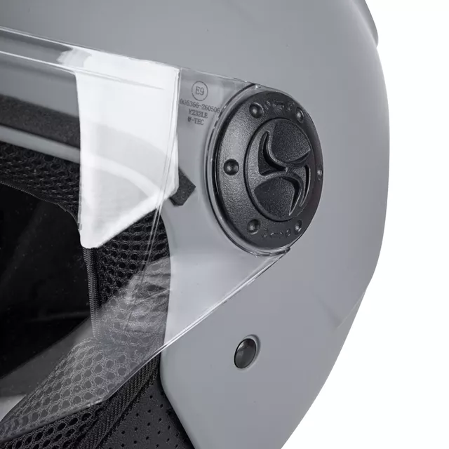 Nyitott sisak W-TEC Bareiro Nardo, mosható párnázat, gyorskioldó csat, kis hátsó spoiler