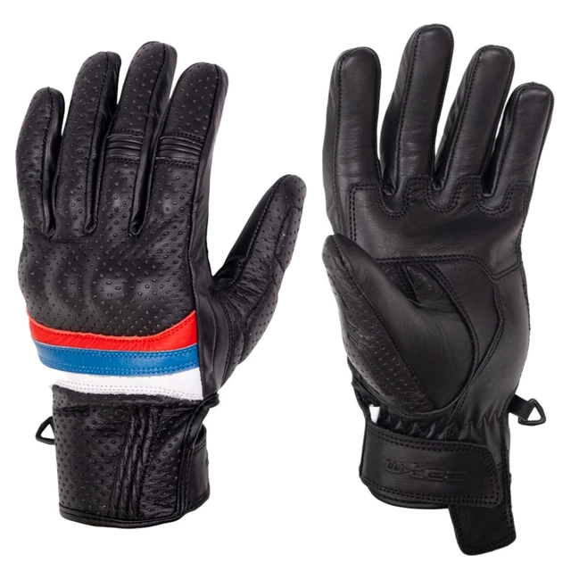 Nyári bőr motoros kesztyű W-TEC Laudero - bézs