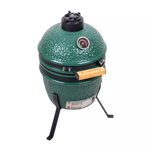 Kerámia kamado grill inSPORTline Pasionato 12"faszenes, kerámia, 56,5cm magas, BBQ grill, hőmérő, bomba izek, alacsony szénfogyasztás, kamado grill