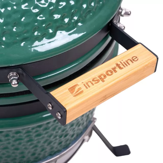 Kerámia kamado grill inSPORTline Pasionato 12"faszenes, kerámia, 56,5cm magas, BBQ grill, hőmérő, bomba izek, alacsony szénfogyasztás, kamado grill