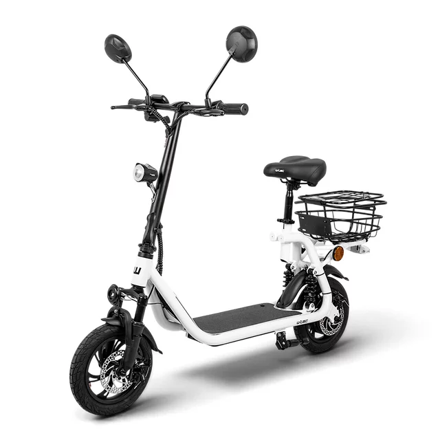 Elektromos roller W-TEC Billar III 500W 12", összecsukható kialakítás, 30 km-es hatótávolság, jóváhagyással rendelkező hátsó világítás - fehér