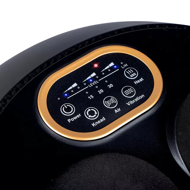 Lábmasszírozó inSPORTline Lunari, 3 masszázs időtartam, 3 rezgési mód, 2 fűtési szint, levehető cipzáras lábpárnák, távirányító, masszázs görgők