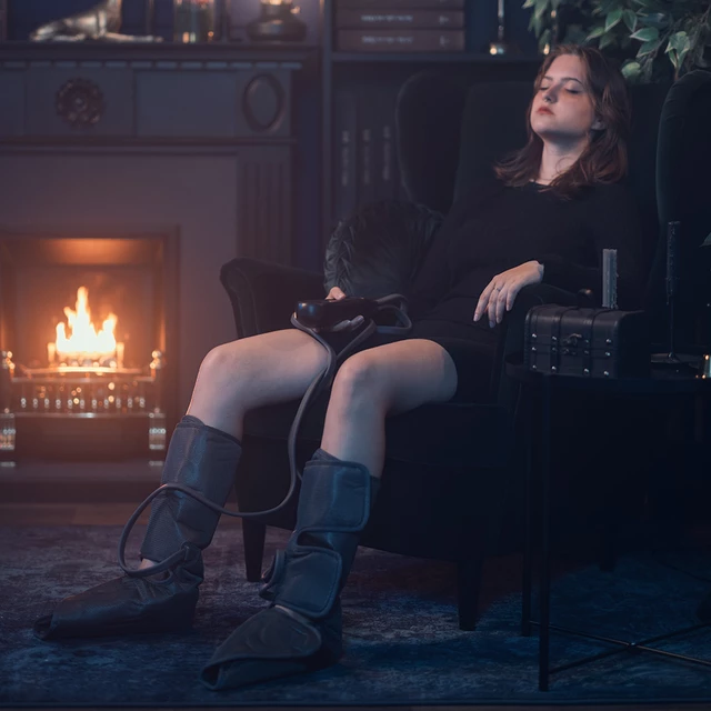 Kompressziós lábmasszírozó inSPORTline Vrandair - fekete