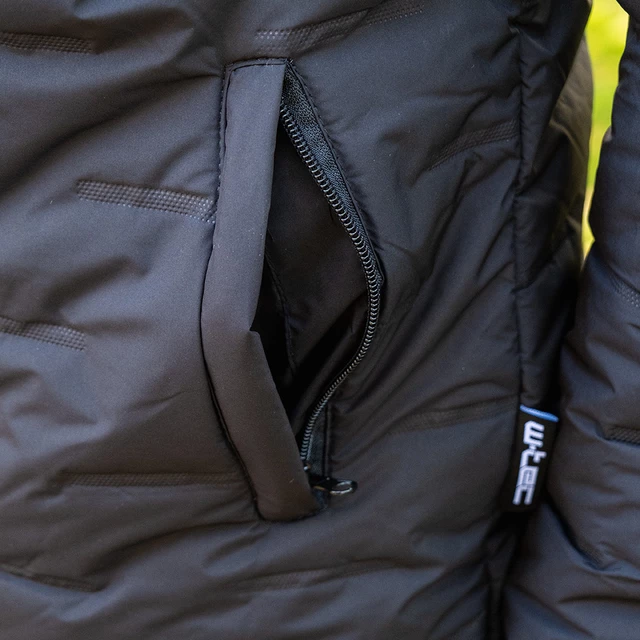 Fűthető kabát W-TEC HEATborg, integrált fűtéssel, karbonszálas fűtés, 7 zóna, 3 fokozatban állitható, súly 985g - Khaki