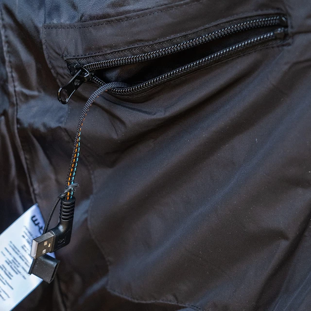 Fűthető kabát W-TEC HEATborg, integrált fűtéssel, karbonszálas fűtés, 7 zóna, 3 fokozatban állitható, súly 985g - Khaki