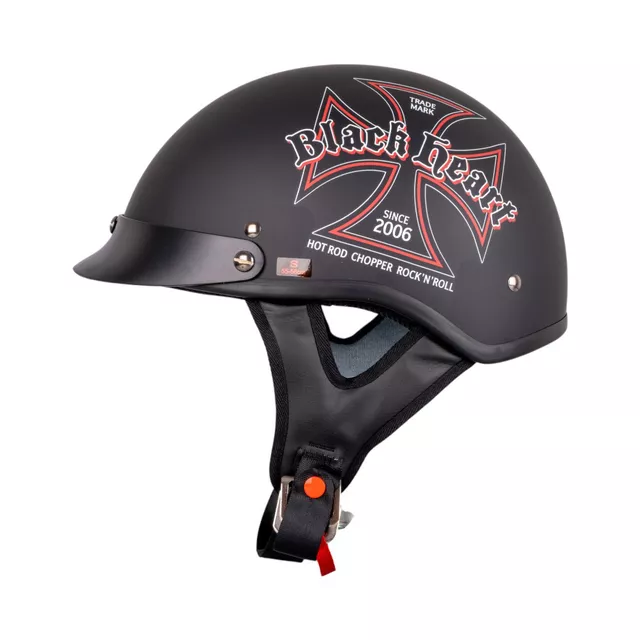 Motoros bukósisak W-TEC Black Heart V531 Iron Cross  DOT jóváhagyás, levehető napellenző, puha bélés - fekete