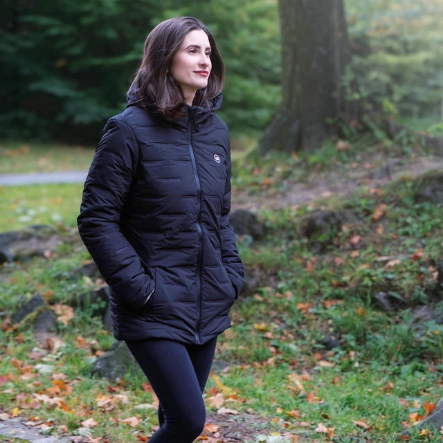 Női fűthető kabát W-TEC HEATborg Lady,  integrált fűtéssel, karbonszálas fűtés, 7 zóna, 3 fokozatban állitható, súly 880g - fekete